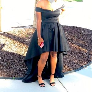 Prom dress black off the shoulder formal dress